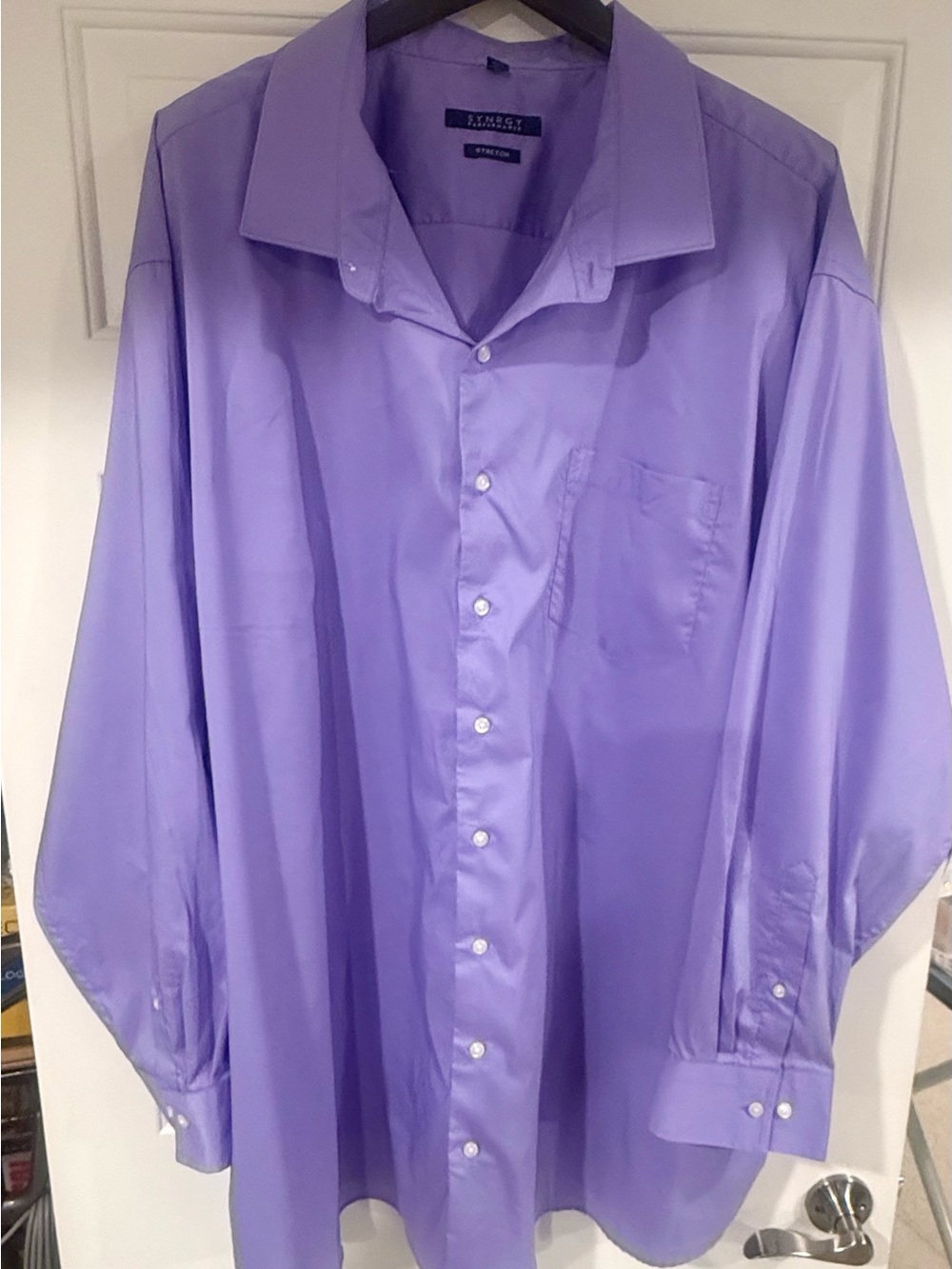 Synergy Stretch Purple Men's Long-Sleeve Dress Shirt